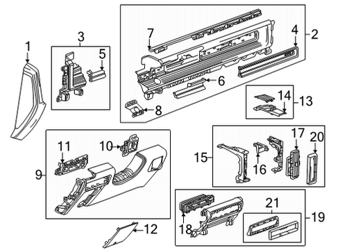 2022 GMC Hummer EV Pickup Cluster & Switches, Instrument Panel Diagram 3 - Thumbnail