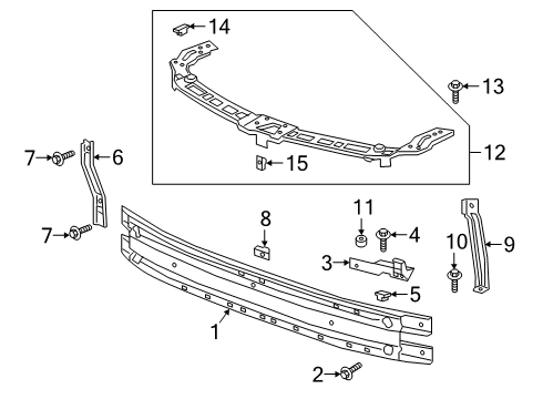 2021 Chevy Blazer Bumper & Components - Front Diagram