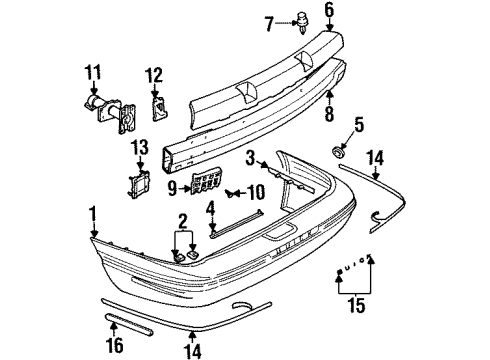 1998 Buick LeSabre Reflector Assembly, Rear Side Marker Diagram for 5975881