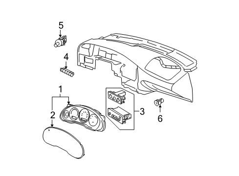 2002 Buick Regal Lens Asm,Instrument Cluster Diagram for 16210940