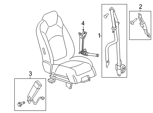 2015 GMC Acadia Front Seat Belts Diagram