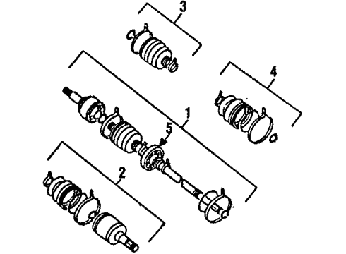 1985 Chevy Spectrum BOOT KIT, Front Wheel Drive Axle Shaft Diagram for 94381513