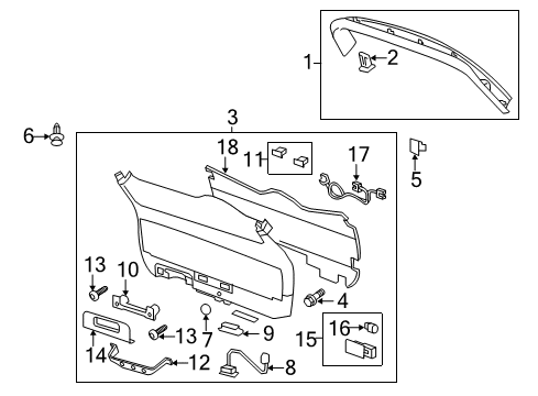 2013 Buick Enclave Panel Assembly, Lift Gate Lower Trim Finish *Titanium Diagram for 23407467