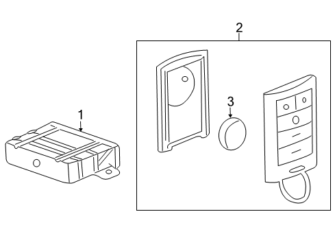 2008 Cadillac CTS Transmitter Assembly, Remote Control Door Lock & Theft Deterrent Diagram for 25946302