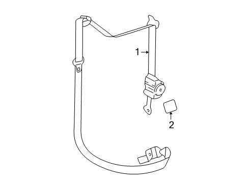 2006 Cadillac Escalade EXT Seat Belt Diagram 3 - Thumbnail