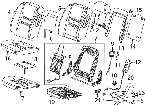 2007 Chevy Monte Carlo Driver Seat Components Diagram