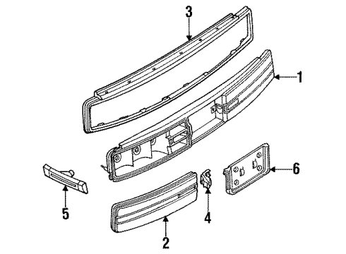 1996 Buick Regal Pocket Assembly, Rear License Diagram for 5976692