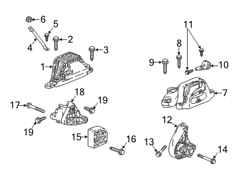 2018 Buick Regal Sportback Engine & Trans Mounting Diagram 1 - Thumbnail