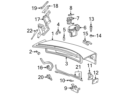 2000 Chevy Cavalier Lamp Asm,Rear Compartment Courtesy Diagram for 12335364