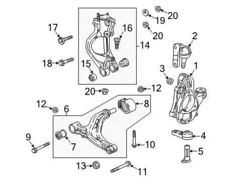 2019 Buick Cascada Front Lower Control Arm Assembly (W/ Bushing) Diagram for 13371818