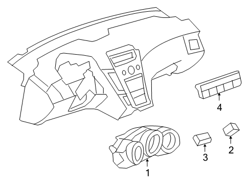 2011 Cadillac CTS Cluster & Switches, Instrument Panel Diagram 5 - Thumbnail