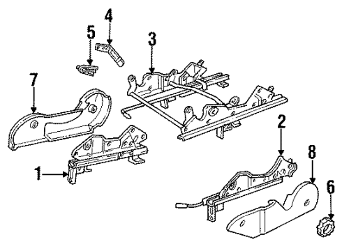 1993 Saturn SC1 Cover,Passenger Seat Adjuster Trim *Graphite Diagram for 21045264