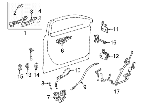 2023 Cadillac CT5 HANDLE KIT-FRT S/D O/S *LESS FINISH Diagram for 13548513