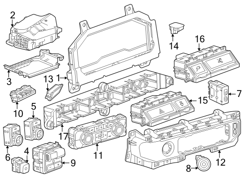 2024 Chevy Silverado 2500 HD HOUSING ASM-HAZARD WRNG SW *JET BLACK Diagram for 85537501