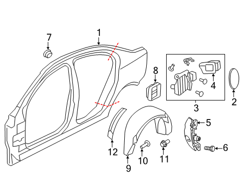 2017 Chevy SS Quarter Panel & Components Diagram