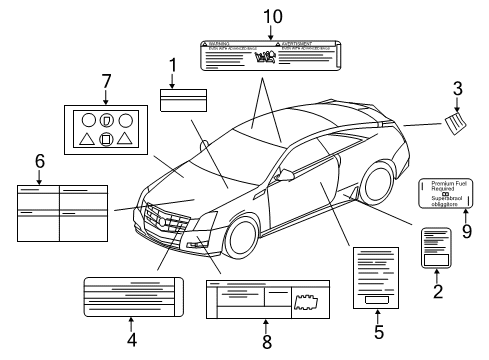 2015 Cadillac CTS Information Labels Diagram 2 - Thumbnail