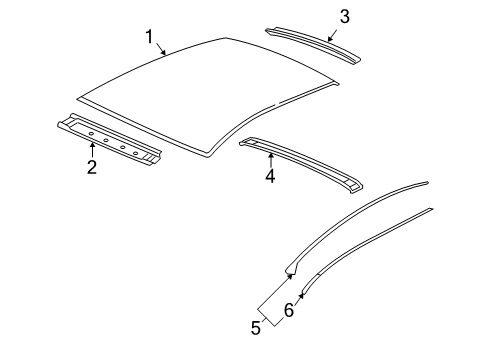 2008 Pontiac G6 Roof & Components, Exterior Trim Diagram 3 - Thumbnail