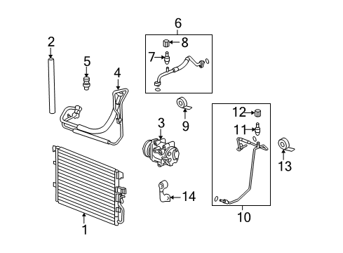 2009 Pontiac Torrent A/C Condenser, Compressor & Lines Diagram 2 - Thumbnail