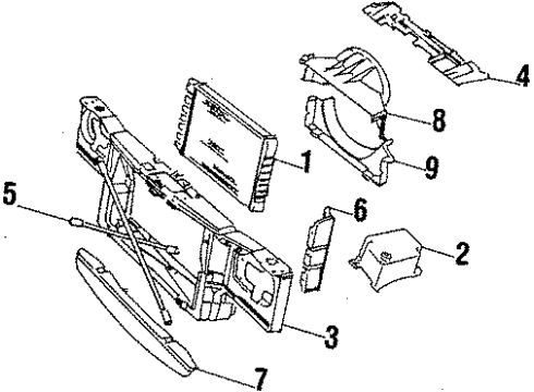 1985 Pontiac Bonneville Shroud, Radiator Fan Upper Diagram for 14013237