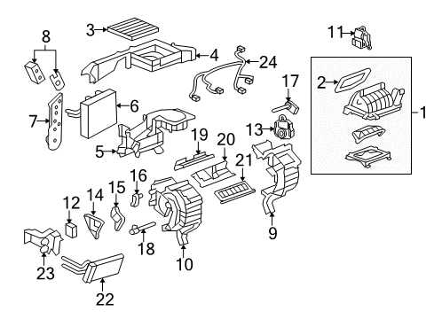 2012 Chevy Equinox A/C Evaporator & Heater Components Diagram