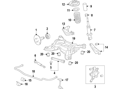 2008 Pontiac G8 Bushing Assembly, Rear Suspension Support Diagram for 92159133