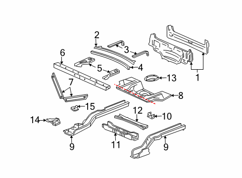 1998 Cadillac Seville Extension, Rear End Panel Diagram for 25644421