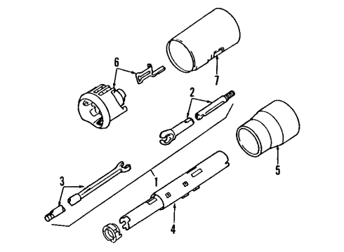 1986 Cadillac Seville Steering Column & Wheel Diagram 1 - Thumbnail