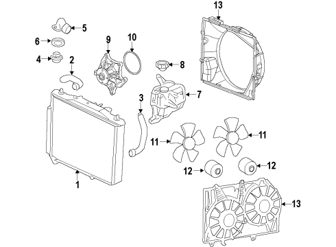 2008 Cadillac CTS Cooling System, Radiator, Water Pump, Cooling Fan Diagram 3 - Thumbnail