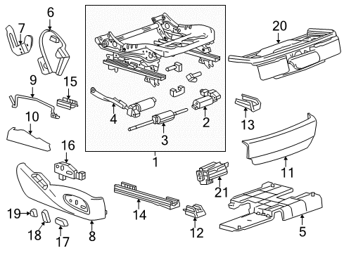 2015 Cadillac ATS Cover, Front Seat Adjuster Front Finish *Black Diagram for 23426060