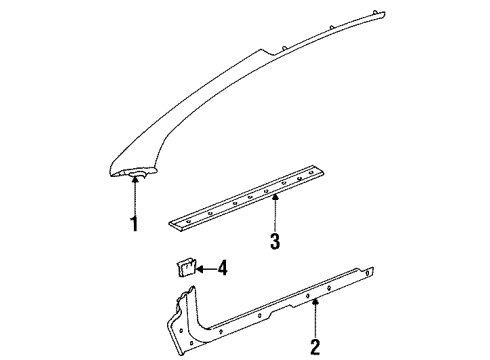 1997 Saturn SC1 Interior Trim - Pillars, Rocker & Floor Diagram