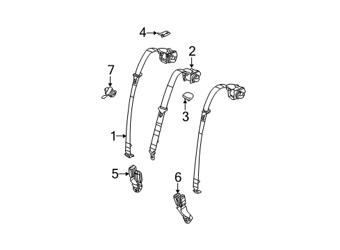 2005 Saturn Ion Rear Seat Belt Center *Neutral Diagram for 15943416