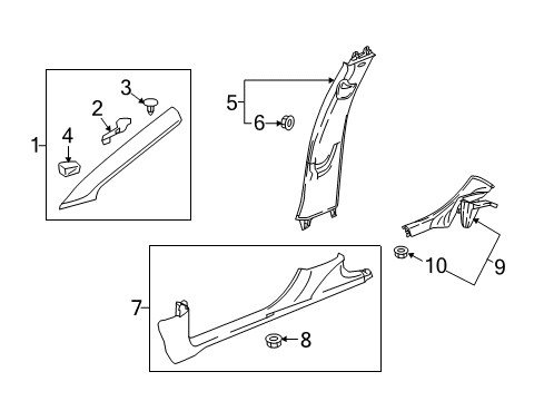 2018 Chevy Cruze Molding Assembly, Rear Side Door Sill Garnish *Black Diagram for 84243023