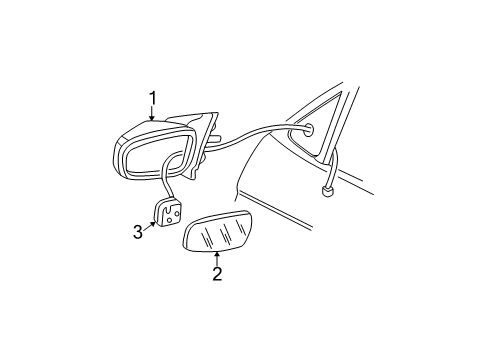 1999 Buick Century Mirror Kit,Outside Rear View (W/ Case) Diagram for 12453282