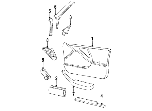 1991 Chevy Corsica F, Armrest Diagram for 10130646