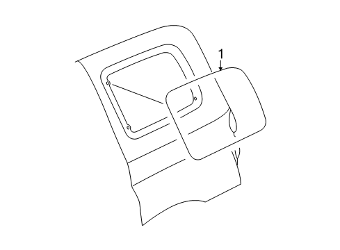 2011 Chevy HHR Quarter Panel - Glass & Hardware Diagram