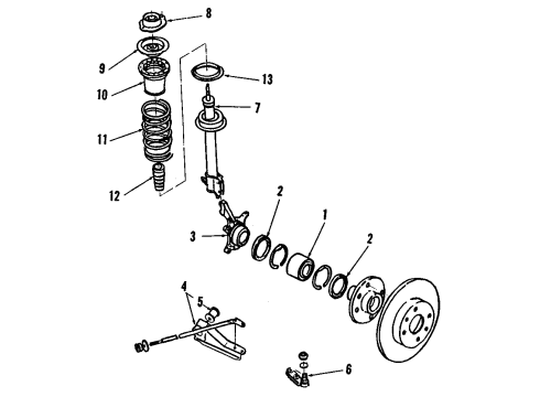 1986 Chevy Spectrum Seal,Front Wheel Inner Bearing Oil Diagram for 94459593