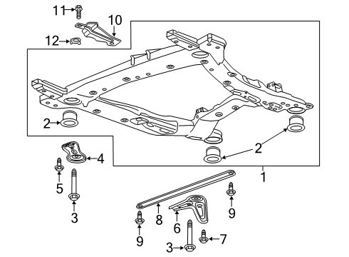 2020 Cadillac XT6 Suspension Mounting - Front Diagram