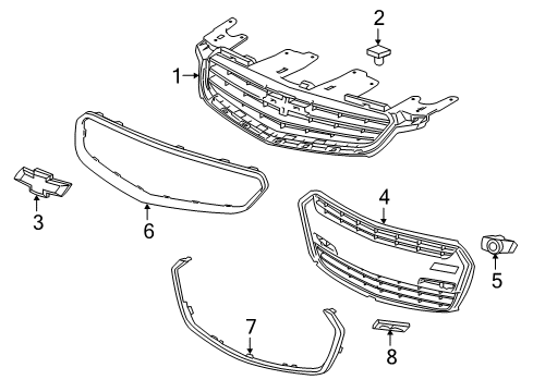 2016 Chevy SS Bezel, Front Grille Opening *Exterior Brim Diagram for 92277454