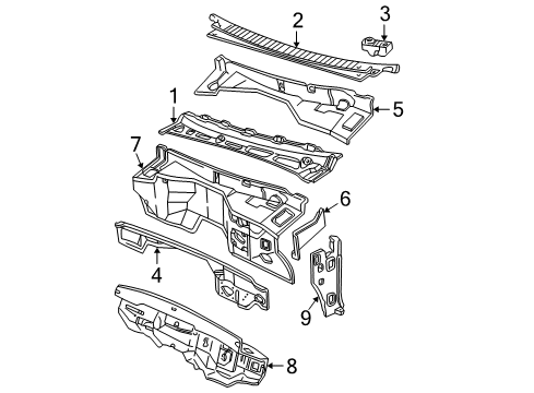 1999 GMC K3500 Cab Cowl Diagram 2 - Thumbnail