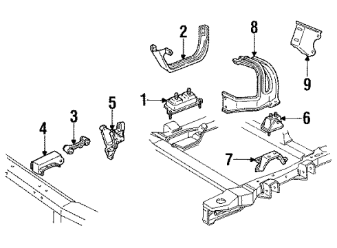 1996 Buick Regal Engine & Trans Mounting Diagram 1 - Thumbnail