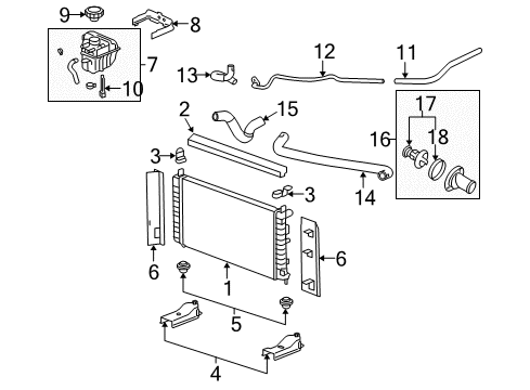 2007 Chevy Malibu Radiator & Components Diagram 3 - Thumbnail