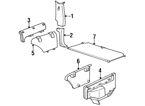 1995 GMC Yukon Interior Trim - Quarter Panels Diagram 2 - Thumbnail