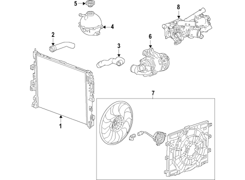 2022 GMC Acadia Cooling System, Radiator, Water Pump, Cooling Fan Diagram 3 - Thumbnail