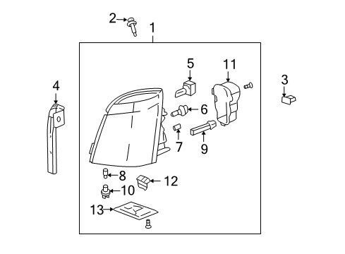 2007 Cadillac SRX Bulbs Diagram 2 - Thumbnail