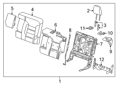 2021 GMC Acadia Cover Assembly, R/Seat Bk *Light Ash Grr Diagram for 84686842