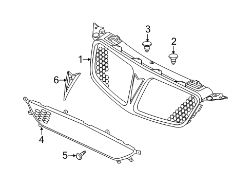 2009 Pontiac G3 Grille & Components Diagram