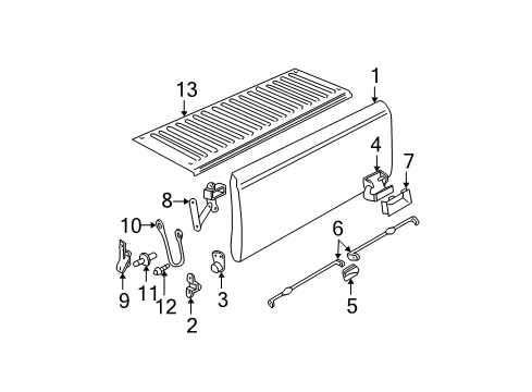 1996 GMC C3500 Tail Gate, Body Diagram 3 - Thumbnail