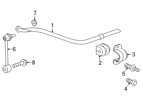 2024 Chevy Camaro Stabilizer Bar & Components - Rear Diagram 1 - Thumbnail