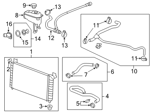 2011 GMC Sierra 2500 HD Radiator & Components Diagram 2 - Thumbnail