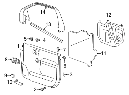 2020 GMC Sierra 1500 Interior Trim - Front Door Diagram